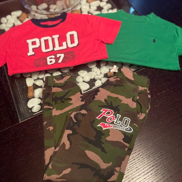 Polo Ralph Lauren graphic tees & Polo camouflage sweatpants SET - Picture 2 of 6